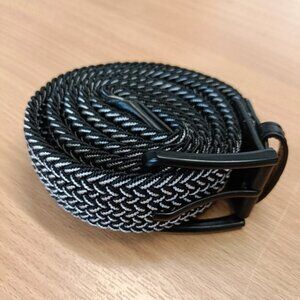 Mens black and white elastic belt